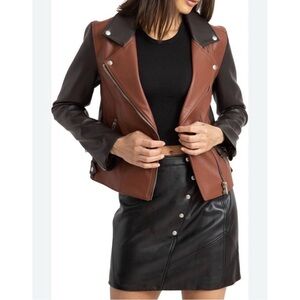Blank NYC Brown and Black Leather Jacket | NWT